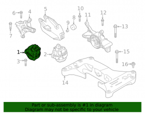 Right engine mount for BMW 3 Series G20 19-25 (without M4). RWD, 3.0L, automatic transmission, Z4. 3.0L, RWD, 2022-25, RWD, M440i Gran Coupe, M340i