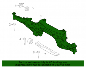 Rear subframe BMW X1 F48 16-22 AWD rust
