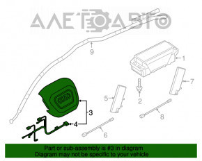 Black steering wheel airbag for the Audi Q8 19-25