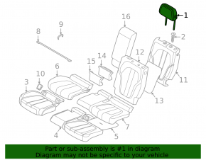 Rear left headrest, 2nd row, BMW X5 G05 19-23, brown leather, COGNAC, scratched