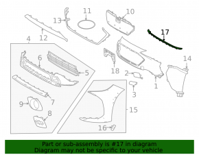Sealing rubber for the hood-bumper bumper Subaru Solterra 23-24