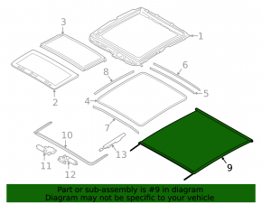 Black panoramic blind for BMW X2 F39 18-23