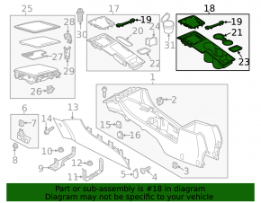 Cup holders panel VW Passat b7 12-15 USA black, type 2