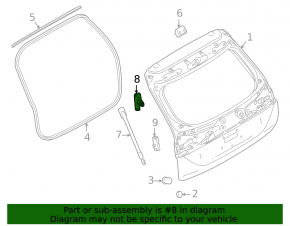 Right upper tailgate shock absorber bracket for Mitsubishi Outlander 22-25