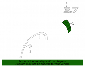 Front left fender molding Infiniti FX35 QX70 09-14 Sport pkg