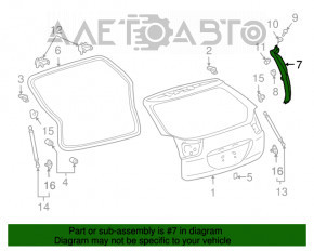Trunk door seal side right Lexus RX300 RX330 RX350 RX400h 04-09