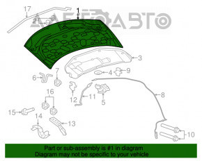 Hood naked Chrysler 200 11-14