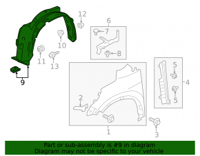 Front right mudguard Honda CRV 15-16