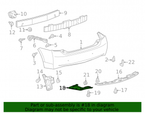 Rear bumper lip right Toyota Prius 30 10-15