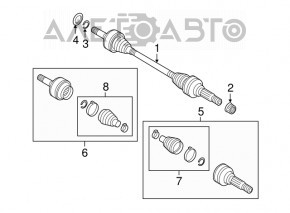Rear left half-shaft drive VW Touareg 11-17