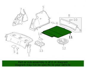 Trunk floor for Honda Civic XI FE/FL 22-26 4d black 2.0