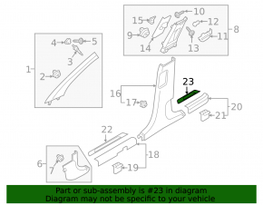 Door sill outer rear right Hyundai Tucson 16-21 black