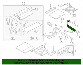 Trunk floor right Audi Q5 8R 09-12 gray