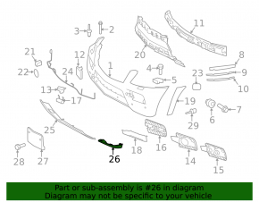 Front bumper molding lower left Mercedes X164 GL 10-12