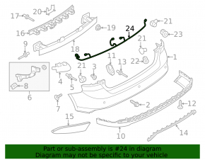 Wiring rear bumper Ford Focus mk3 15-18 rest, 4d, for 4 parking sensors, without keyless