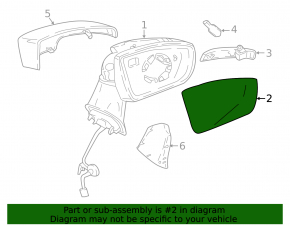 Left aspherical mirror element for Ford Ecosport 18-22