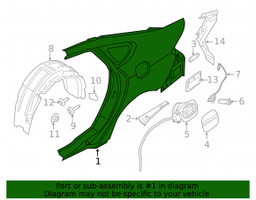 Rear left wing Ford Fusion mk5 13-20
