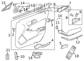 Door trim card front left Mercedes GLA 15-20 leather beige