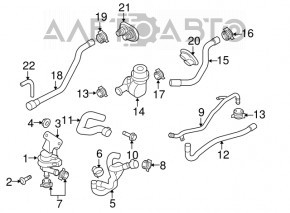 Heater valve Audi A4 B8 08-16