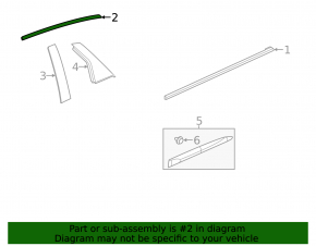 Door molding upper rear left Chevrolet Impala 14-20