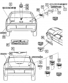 Emblem inscription SXT tailgate Dodge Journey 11-13