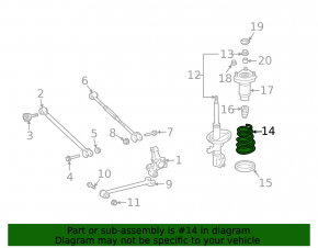 Rear left spring Toyota Solara 2.4 04-06