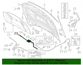 Bonnet release cable front part Audi A6 C8 19-