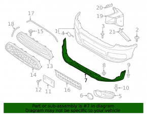 Mini Cooper Countryman F60 17-20 front bumper lip, without parking sensors