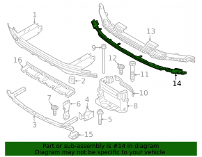 Lower front bumper absorber for BMW 5 G30 21-23 M package