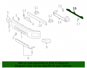 Upper front bumper bracket for Toyota FJ Cruiser 2007-2014