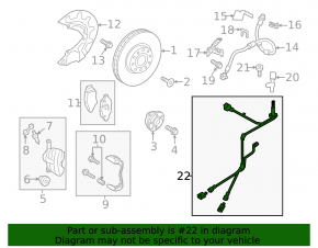 Front right ABS sensor wire for VW Tiguan 18-24