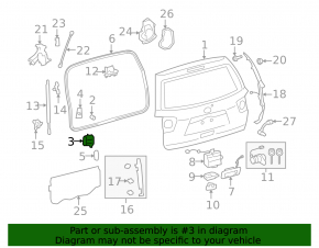 Trunk door bumper right Toyota Sequoia 08-16