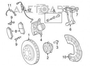 Front left caliper Chrysler 200 15-17