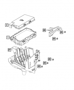 Jeep Grand Cherokee WK2 18-22 underhood fuse box