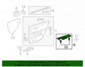 Rear left window lift control trim Lexus RX300 RX330 RX350 RX400h 04-09 gray, scratches