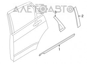 Door trim side rear left Ford Focus usa 08-11 rear structure