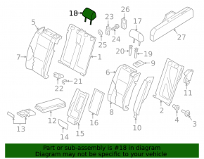 Headrest 2nd row central Audi Q3 8U 15-18 black leather