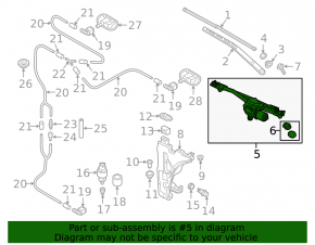 Windscreen wiper trapezoid with motor Audi A5 F5 17-
