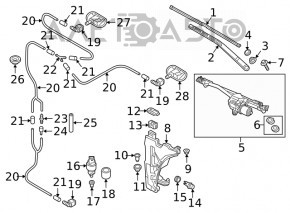 Windscreen wiper trapezoid with motor Audi A5 F5 17-