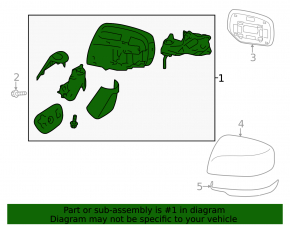 Side mirror left Subaru Forester 14-18 SJ 7 pins, structure