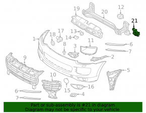 Front bumper reinforcement spacer left Porsche Cayenne 958 11-14