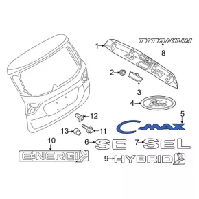 Emblem inscription Cmax tailgate Ford C-max MK2 13-18