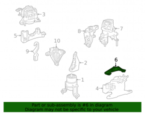 Left engine mount bracket for Lexus ES300h 19-26