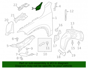Wing seal inner right Volvo XC90 16-23