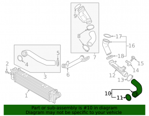 Intercooler pipe left first Volvo XC40 19-22