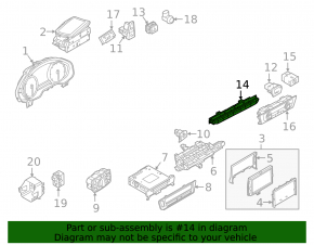 Audi A6 C7 12-18 Front Panel Button Block Disabling Stabilization, Parking Sensors and Stop and Go