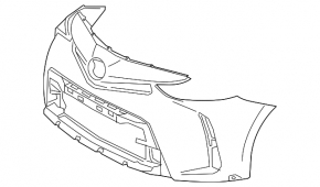 Front bumper bare Toyota Prius V 15-17 rest