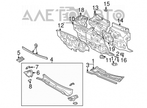 Lexus ES300 ES330 metal windshield wiper pan