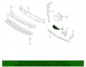 Front bumper mount on the left wing Infiniti QX60 22-26