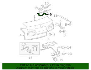 Trunk lid hinge trim left Lexus IS 06-13 lower